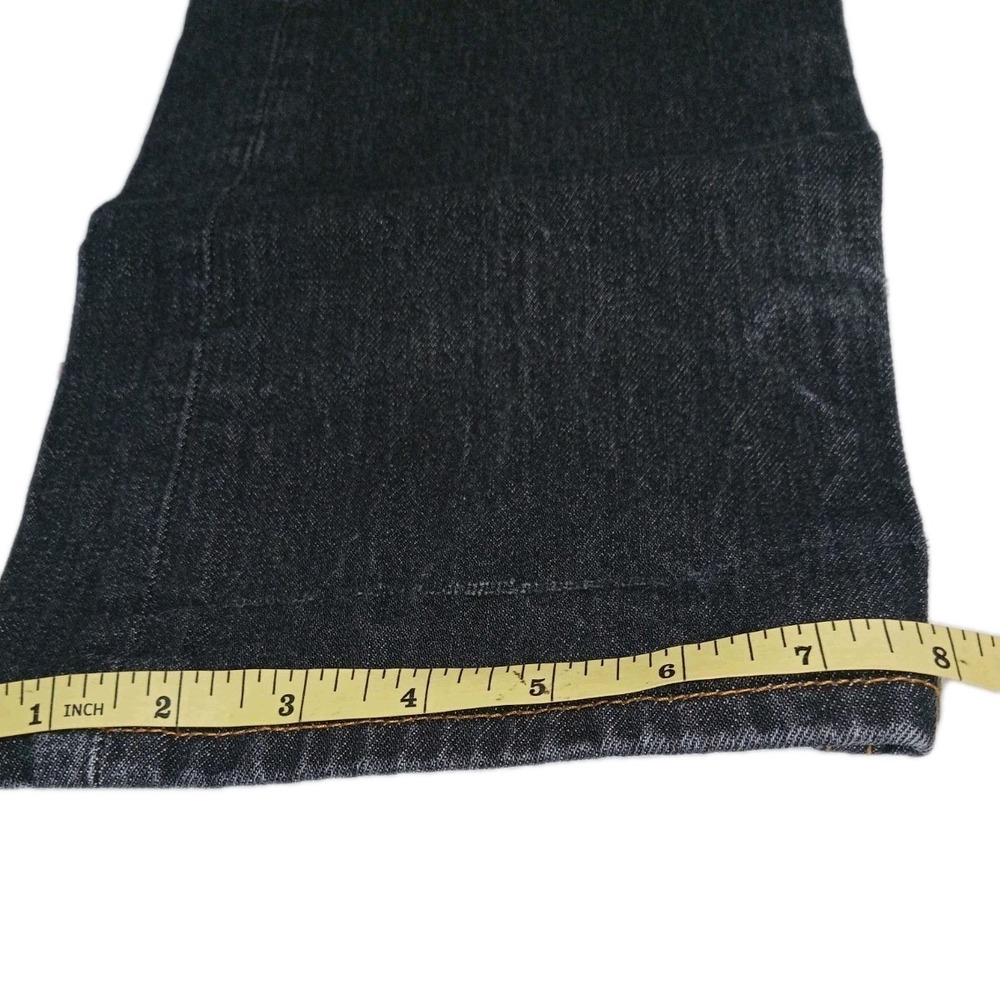 Levi'sโ 501 Jeans Mens 34x32 Black Button Fly Straight Distressed Denim - Picture 11 of 14